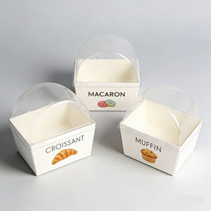 Boîtes d'emballage en papier personnalisées avec logo, écologiques, de qualité alimentaire, imprimées, pliables, pour gâteaux, biscuits, pain, pâtisseries, beignets, macarons - Product Image 2