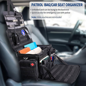 Sac de transport tactique pour équipement de patrouille, organisateur de siège avant de voiture avec compartiment pour ordinateur portable, porte-gobelet et bandes MOLLE pour usage professionnel et de service - Product Image 5