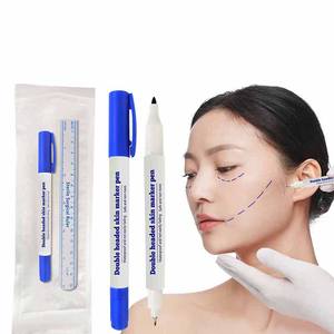 Caneta Marcadora de Tatuagem de Sobrancelha KHY 0.5mm 1mm com Régua de Medição, Conjunto de Ferramentas de Posicionamento para Microblading, Marcador Cirúrgico Profissional para Pele - Product Image 3