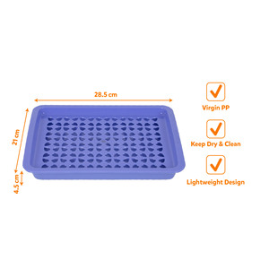Rectangle <b>Plastic</b> Drying <b>Tray</b> 28.5x21x4.5cm Lightweight Virgin PP Keep Dry Clean Design Durable BPA Free <b>Plastic</b> Serving <b>Tray</b> - Product Image 3