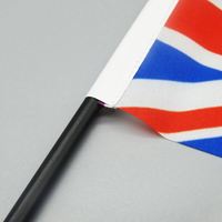Drapeau de table miniature Union Jack du Royaume-Uni 10x15cm, drapeaux de bureau britanniques personnalisés en polyester avec support, décoration pour les fêtes, les festivals, le bureau et les soirées