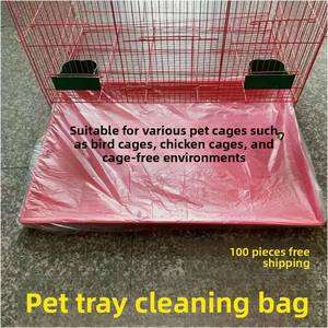 Kantong Sampah untuk Kandang Hewan Peliharaan, Kantong Pembersih Kandang Burung Beo, Kandang Kelinci, Kandang Puyuh, Kandang Anjing, Kantong Plastik Tebal Model Tarik, Tanpa Logo - Product Image 2