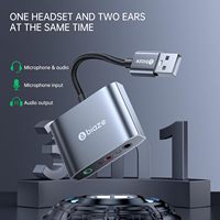 Adaptateur audio USB 3,5 mm TRS neuf avec double prise casque/microphone pour Windows, Mac, Linux, PS5, PS4