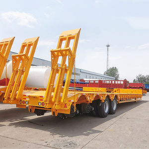 Remorque surbaissée robuste jaune Shandong Fengniao à 3 essieux, plateau plat, capacité de charge de 2000 kg, dimensions 12,5x2,5x1,5 m, pour transport commercial - Product Image 3