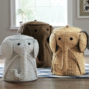 Bán Sỉ <span class=keywords><strong>Elephant</strong></span> Hamper <span class=keywords><strong>Wicker</strong></span> Nước Lục Bình Giặt Ủi Giỏ Lưu Trữ Từ Việt Nam - Product Image 3