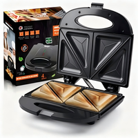 Machine à sandwichs 3-en-1 avec plateau de cuisson détachable, machine à sandwichs 4-en-1, moule à gâteau, appareil de cuisson électrique pour le petit-déjeuner – Offre Spéciale