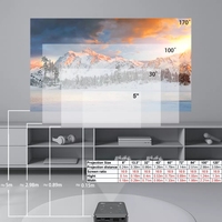Mini projecteur Touyinger D021 Android 9.0 prenant en charge la 4K, projecteur LED mobile portable 3D HD avec batterie, WIFI DLP