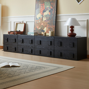 Gabinete Carmen de Estilo Moderno de Mediados de Siglo, Gabinete de Almacenamiento Lateral de Madera Sólida Combinable, Mueble para el Hogar de Diseño Retro - Product Image 5