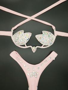 Costume <span class=keywords><strong>da</strong></span> <span class=keywords><strong>bagno</strong></span> <span class=keywords><strong>push</strong></span>-<span class=keywords><strong>up</strong></span> con ferretto, 5 colori, in tessuto a doppio strato senza cuciture, con cristalli e diamanti. - Product Image 6