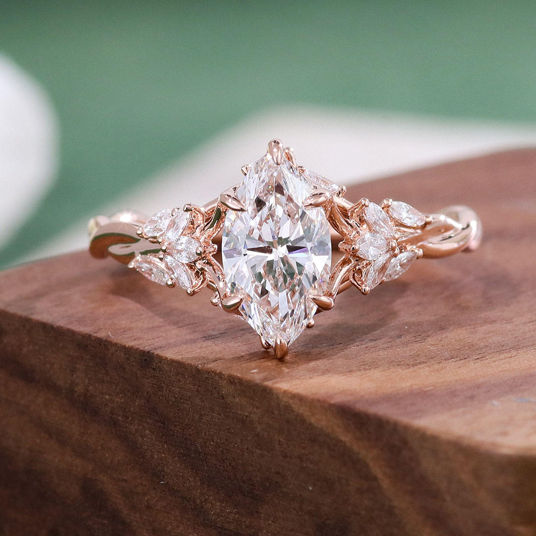 แหวนเพชรแล็บทองแท้ 10k