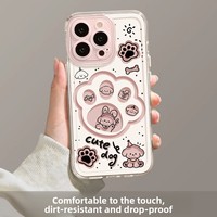 Coque en silicone transparente antichoc de style griffe d'animal mignon compatible avec les modèles 12/13/14/15/16 Pro Max, sensation premium, protection intégrale