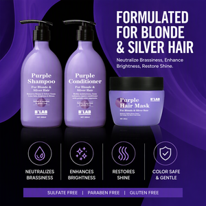 Marque privée nouveau Design hydratant Anti jaune violet équilibrant <span class=keywords><strong>Blond</strong></span> argent <span class=keywords><strong>shampoing</strong></span> et après-<span class=keywords><strong>shampoing</strong></span> avec masque pour cheveux violet - Product Image 4