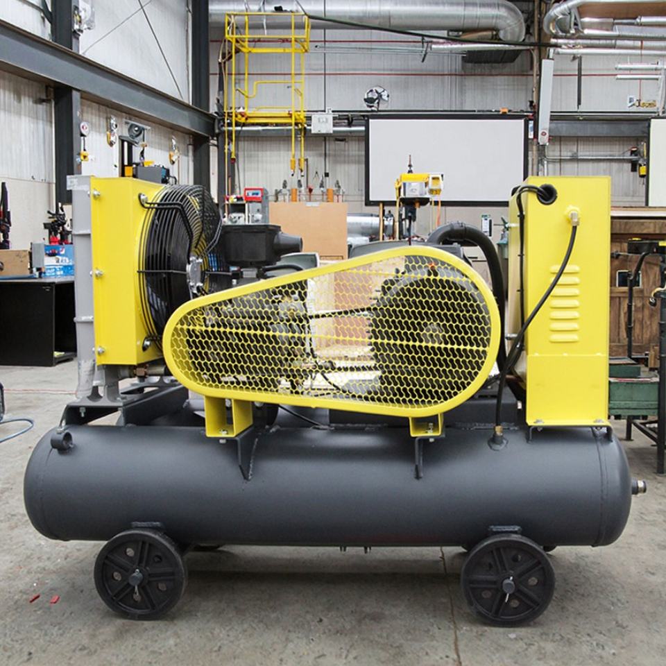 15KW Mobile Screw Air Compressor with Wheels, Portable Diesel Air ...