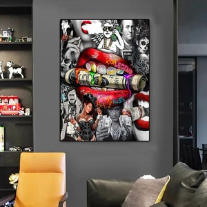 Tóm Tắt <span class=keywords><strong>Graffiti</strong></span> Tiền Giấy Sexy Người Phụ Nữ Hút Thuốc Canvas Sơn Bức Tranh Tường Nghệ Thuật Deco Tường Nghệ Thuật Áp phích In Cho Nhà Phòng Khách Trang Trí Nội Thất - Product Image 4