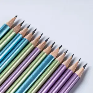 Peinture <span class=keywords><strong>de</strong></span> couleur métallique triangle <span class=keywords><strong>2</strong></span> <span class=keywords><strong>HB</strong></span> <span class=keywords><strong>crayon</strong></span> avec gomme et taille-<span class=keywords><strong>crayon</strong></span> graphite 12 pièces dans emballage en boîte <span class=keywords><strong>de</strong></span> <span class=keywords><strong>papier</strong></span> - Product Image 1