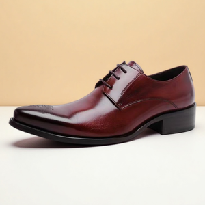 Chaussures de mariage montantes pour hommes, style italien, en cuir véritable, à boucle moine, à lacets, faites à la main, mocassins et Oxford de ville - Product Image 1