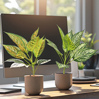 Plante artificielle à 9 têtes, feuilles d'Alocasia et de Monstera, simulation de plante verte, décoration intérieure, plante en pot, vente en gros