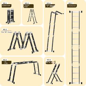 Escalera de extensión multifunción plegable de espiga multifunción a buen precio más bajo - Product Image 3