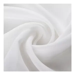 Hochwertige kunden spezifische Fabrik preis Probe kostenlos 100D 100% Polyester massiv weiß Chiffon Stoff glatt für Kleid