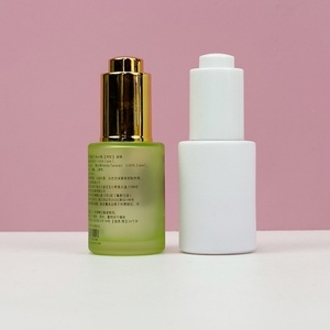 Skin Care Packaging Serum Bottle 1oz 30ml Frosted Empty Flat Shoulder Hair Eye Essential Oil Press Dropper Bottles Glass - Product Image 3
