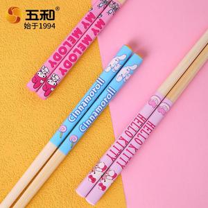 Hello Kitty Cinnamoroll My Melody Childrens Training Chopsticks Bamboo Non Slip Kids Dining Set Cartoon Design - Product Image 2