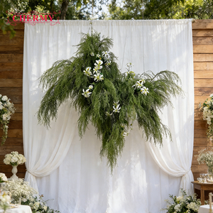 TH872 Piante Artificiali con Foglie Verdi per Decorazioni di Matrimoni e Feste, Piante da Parete - Product Image 2