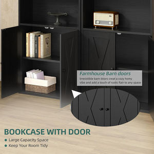 Estantería de Madera con Puertas para Libros, Librería, Mueble para Sala de Estar - Product Image 4
