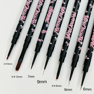 New Design Double-headed Nail <b>Brush</b> Set Metal Pen Holder One Stroke Dual-purpose High-quality Nail <b>Brush</b> Nail Supplier - Product Image 3