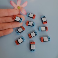 100 piezas de cabujones de resina con diseño de controlador de videojuegos de dibujos animados para decoración de fundas de teléfono, accesorios DIY para lazos de pelo y dijes para slime