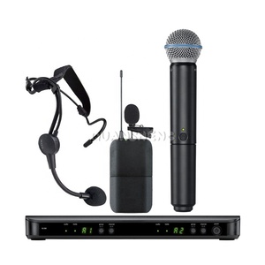 Système de microphone sans fil à double canal BLX288 BETA58 avec suppression du bruit, micro sans fil portable <span class=keywords><strong>PG58</strong></span> pour karaoké et performances sur scène - Product Image 4