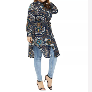 Più il formato manica lunga abaya parti superiori della camicetta hollow irregolare casuale tuniche per le donne musulmane - Product Image 2