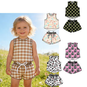 Set 2 Pezzi per Bambine, Canotta Senza Maniche e Pantaloncini in Fibra di Bambù, Stampe Personalizzate, Abbigliamento Comodo per Bambini - Product Image 1