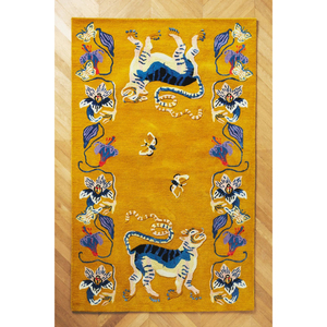 Tapis personnalisable de luxe moderne, linéaire, sculpté, tufté à la main, en laine, lavable, antidérapant, réversible, à poils longs, pour la maison ou les pique-niques - Product Image 1