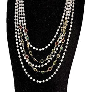 Collier Multicouche en Alliage avec Perles d'Imitation et Cristaux Multicolores pour Femme, Style Vintage, Bijou de Soirée 2026 JX100 - Product Image 3