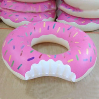 Vente chaude Anneaux de natation gonflables en PVC écologiques portables en forme de biscuits et de beignets pour enfants et adultes