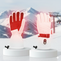 Gants de ski chauffants à piles, imperméables, compatibles avec les écrans tactiles, coupe-vent, avec sangle de poignet réglable, antidérapants