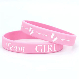Fabrieksprijs Hot Verkoop Team Jongen Meisje Seks Onthullen Groep Verjaardagsfeest School Start Seizoen Jongen Meisjes Custom Siliconen Armband - Product Image 5