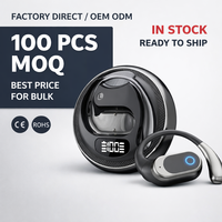 Earbuds TWS Gyro Digital Display HiFi Headset Nirkabel Olahraga Konduksi Udara Latensi Rendah ENC Earphone Fones De Ouvido