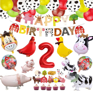 hamster verjaardagsfeestbenodigdheden voor kinderen, cavia verjaardagsfeestje decoraties, gelukkige verjaardag banner, cupcakes en ballonnen