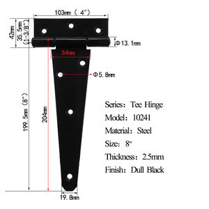 <span class=keywords><strong>Bisagras</strong></span> negras resistentes DIVINE T-Strap para graneros al aire libre y cercas de madera - Product Image 4
