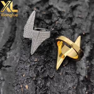 18K Gold Plated Full Diamond Shaped <b>Ring</b> Hop Trend Insert Zircon <b>Ring</b> for Men Women <b>Brass</b> Jewelry - Product Image 6