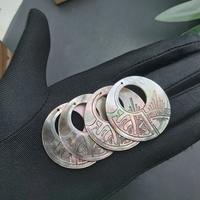 40mm Nacre Naturelle Sculptée à la Main Pendentif Coquillages Fashion Jewelry Making Animal Beads Mop Shell Charms