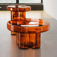 Table basse décorative en verre transparent, design européen moderne, durable, facile à nettoyer, couleur personnalisée, meubles de salon