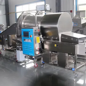 Goede Kwaliteit Fabriek Direct Automatische Food Trommel Floing Machine Ontmoet Popcorn Kip Rundvlees Hamburger Coating Meel Machine