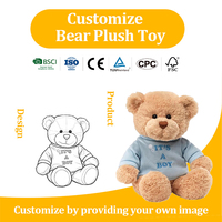 Boneka Beruang Teddy Mainan Plushie Logo Kustom Barang Kenang-kenangan Acara Hadiah Ulang Tahun Hadiah Liburan