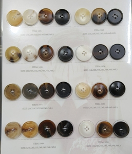 Nhà Máy Bán Buôn Có Thể Giặt Ưa Thích Cổ Màu Đen Hải Quân Màu Grey Phù Hợp Với Áo Khoác Áo Khoác Tái Chế Nhựa Nhựa Nút Sừng Cho Quần Áo - Product Image 4