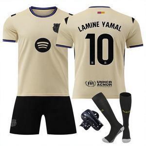 ชุดฟุตบอลเด็ก 2526 บาร์เซโลนา ชุดเยือน เบอร์ 10 ยามาล 10 สำหรับ 11 ราฟินียา ผลิตจากโพลีเอสเตอร์ 100% - Product Image 1