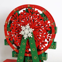2026 auf Lager Weihnachtliches Holz-Riesenrad Adventskalender 24 Tage Countdown Geschenkbox Wiederverwendbare Heimdekoration Bastelbedarf