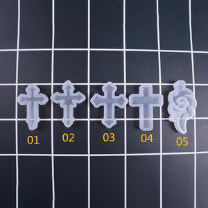 Early Riser 10 pièces de moule en <span class=keywords><strong>Silicone</strong></span> en forme de croix bricolage <span class=keywords><strong>moulage</strong></span> <span class=keywords><strong>résine</strong></span> décorative faisant le moule convient aux bijoux pendentif - Product Image 3