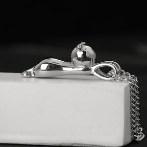 Craft Wolf <span class=keywords><strong>Naughty</strong></span> Cute Kitty Cat colgante joyería de acero inoxidable collar de cadena de moda para regalo fábrica al por mayor Original - Product Image 5